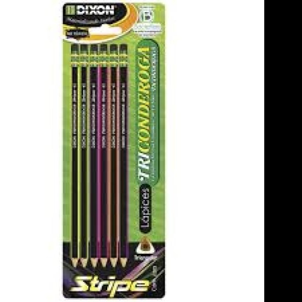 LAPIZ GRAFITO 2 TRIC. STRIPE TRIANG. NGO. BLISTER C6 PZAS